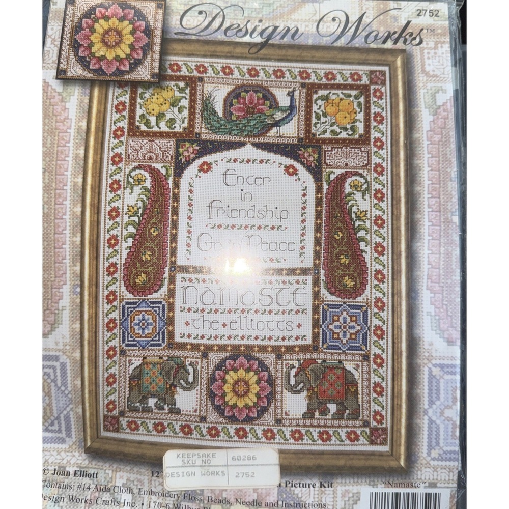 Design Works Cross Stitch Kit #2752 - NAMASTE by Joan Elliott
